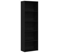 vidaXL Libreria Rovere Nero – Legno multistrato 60x30x189 cm, 5 ripiani