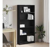 vidaXL Libreria Rovere Nero 80x24x176 cm in Legno Multistrato