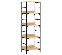 vidaXL Libreria Rovere Sonoma 50x33x153 cm in Legno Multistrato, libreria da soggiorno, libreria autoportante, mobile da ufficio, libreria da salotto