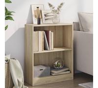 vidaXL Libreria Compatta Versatile 2 Livelli Robusta Elegante Moderna Espositore Decorativo Porta Libri Dvd Rovere Sonoma 60x24x74,5 cm in Multistrato