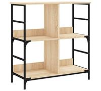 vidaXL Boekenrek 78,5x33x82 cm bewerkt hout en ijzer sonoma eikenkleur