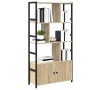 vidaXL Scaffale Industriale in Rovere Sonoma, Realizzato in Legno ingegnerizzato e Acciaio. Dimensioni: 80 x 30 x 155,5 cm. Ha Ripiani sovrapposti e Piedini Regolabili. È Una Soluzione di stoccaggio