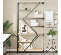 vidaXL Libreria Rovere Sonoma 91x36x176 cm Legno Multistrato e Acciaio