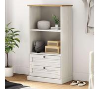 vidaXL Libreria VIGO 60x35x114,5 cm in Legno Massello di Pino Bianco