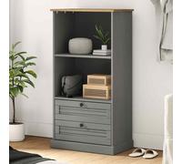 vidaXL Libreria VIGO 60x35x114,5 cm in Legno Massello di Pino Grigio