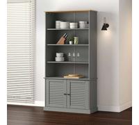 vidaXL Libreria VIGO 85x35x170 cm in Legno Massello di Pino Grigio