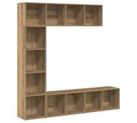 vidaXL Librerie 3 pz Rovere Artigianale in Legno Multistrato, Armadio per Libri, scaffale per Libri, Armadio di stoccaggio, armadi per Libri