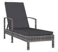 vidaXL Lettino Prendisole con Braccioli e Cuscini Regolabile Leggero Robusto Elegante Sedia a Sdraio Spiaggia Giardino in Polyrattan e Acciaio Grigio
