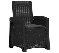 vidaXL Sedia da giardino reclinabile effetto rattan Antracite PP, Poltrona reclinabile moderna per giardino, resistente alle intemperie, seduta regolabile per patio o bordo piscina