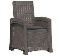 vidaXL Sedia da giardino reclinabile effetto rattan, Poltrona reclinabile moderna per giardino, resistente alle intemperie, seduta regolabile per patio o bordo piscina