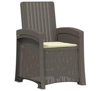 vidaXL Sedia da giardino reclinabile effetto rattan, Poltrona reclinabile moderna per giardino, resistente alle intemperie, seduta regolabile per patio o bordo piscina