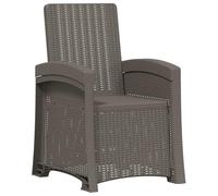 vidaXL Sedia da giardino reclinabile effetto rattan Grigio Chiaro PP, Poltrona reclinabile moderna per giardino, resistente alle intemperie, seduta regolabile per patio o bordo piscina