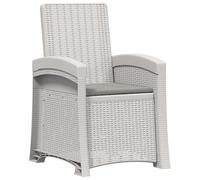 vidaXL Sedia da giardino reclinabile effetto rattan, Poltrona reclinabile moderna per giardino, resistente alle intemperie, seduta regolabile per patio o bordo piscina