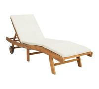 vidaXL Lettino Marrone e crema Poliestere, Esperienza di relax all'aperto, lettino moderno, Sedia ergonomica, mobili da giardino impilabile
