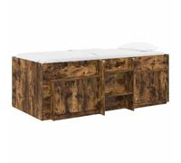 Struttura Letto Loft con Mobile con porta 3 pz Rovere Fumo