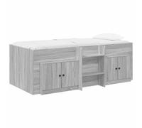 Struttura Letto Loft con Mobile con porta 3 pz Sonoma grigio