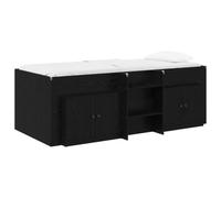 Struttura Letto Loft con Mobile 3 pz Nero Legno ingegnerizzato