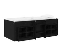 Struttura Letto Loft con Mobile 3 pz Nero Legno ingegnerizzato