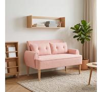 vidaXL Loveseat con bottoni imbottiti 2 posto Rosa 117 x 67 x 77 cm