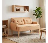 vidaXL Loveseat con bottoni imbottiti Beige 117 x 67 x 77 cm Bouclé
