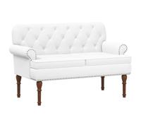 vidaXL Loveseat con bottoni imbottiti Bianco 120 x 65 x 77 cm