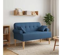 vidaXL Loveseat con bottoni imbottiti Blu 120 x 65 x 79 cm Tessuto