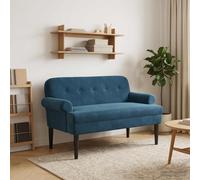 vidaXL Loungebank met knopencomfort Blauw 120 x 66 x 78 cm fluweel