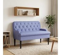 vidaXL Loveseat con bottoni imbottiti Blu jeans 111 x 68 x 80 cm,