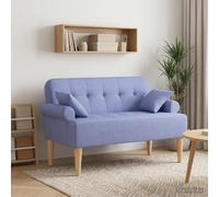 vidaXL Loveseat con bottoni imbottiti Blu jeans 120 x 65 x 79 cm