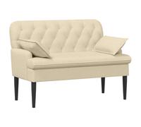 vidaXL Loveseat con bottoni imbottiti Crema 111 x 68 x 80 cm Tessuto