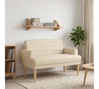 vidaXL Loungebank met knopencomfort Crèmekleurig 116 x 67 x 80 cm Stof