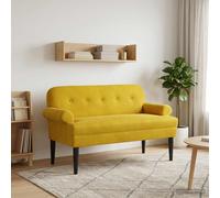 vidaXL Loveseat con bottoni imbottiti Giallo 120 x 66 x 78 cm Velluto