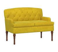 vidaXL Loveseat con bottoni imbottiti Giallo Chiaro 111 x 65 x 79 cm