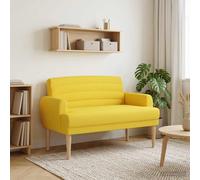 vidaXL Loveseat con bottoni imbottiti Giallo Chiaro 116 x 67 x 80 cm