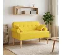 vidaXL Loveseat con bottoni imbottiti Giallo Chiaro 120 x 65 x 79 cm