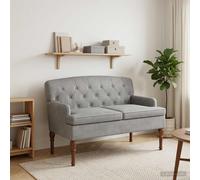 vidaXL Loveseat con bottoni imbottiti Grigio Chiaro 111 x 65 x 79 cm