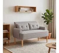 vidaXL Loveseat con bottoni imbottiti Grigio Chiaro 117 x 67 x 77 cm