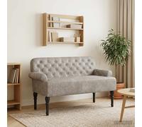 vidaXL Loveseat con bottoni imbottiti Grigio Chiaro 120 x 65 x 78 cm,
