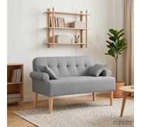 vidaXL Loveseat con bottoni imbottiti Grigio Chiaro 120 x 65 x 79 cm
