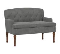 vidaXL Loveseat con bottoni imbottiti Grigio Scuro 111 x 65 x 79 cm