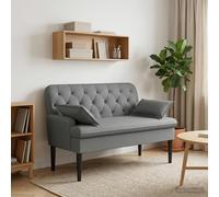 vidaXL Loveseat con bottoni imbottiti Grigio Scuro 111 x 68 x 80 cm