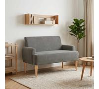 vidaXL Loveseat con bottoni imbottiti Grigio Scuro 116 x 67 x 81 cm