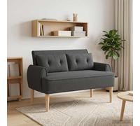 vidaXL Loveseat con bottoni imbottiti Grigio Scuro 117 x 67 x 77 cm