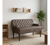vidaXL Loveseat con bottoni imbottiti Grigio Scuro 120 x 65 x 78 cm