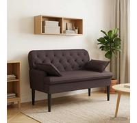 vidaXL Loveseat con bottoni imbottiti Marrone Scuro 111 x 68 x 80 cm