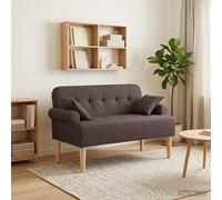 vidaXL Loungebank met knopencomfort Donkerbruin 120 x 65 x 79 cm Stof
