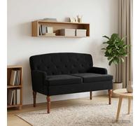 vidaXL Loveseat con bottoni imbottiti Nero 111 x 65 x 79 cm Velluto