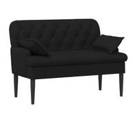 vidaXL Loveseat con bottoni imbottiti Nero 111 x 68 x 80 cm Tessuto