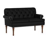 vidaXL Loungebank met knopencomfort Zwart 120 x 65 x 77 cm Kunstleer