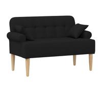 vidaXL Loveseat con bottoni imbottiti Nero 120 x 65 x 79 cm Tessuto,